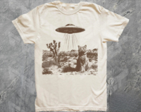 Vintage UFO Cowboy Cat Shirt Retro T-Shirt Retro 90s Western TShirt Rodeo Shirt Wild West Kitten Shirt Funny Gag Gift Tee