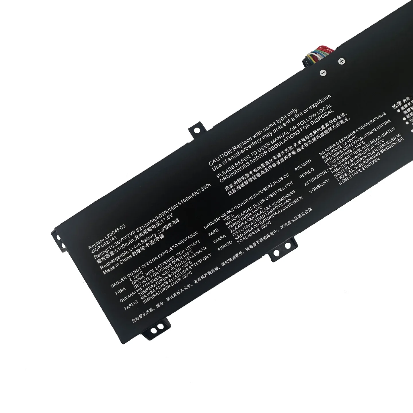 15.36V 80Wh 5210mAh L20C4PC2 L20M4PC2 Laptop Battery for Lenovo Legion 5 17ACH6 17ACH6H 17ITH6 17ITH6H FRU 5B11B53889 5B11B53885