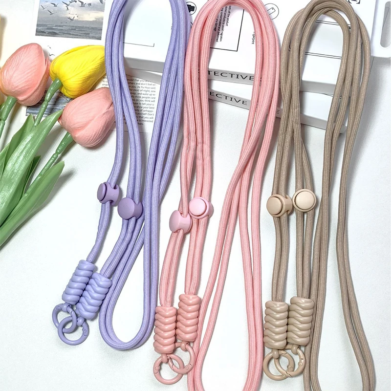 สายคล้อง Tali bahu แบบห่วงโซ่พวงกุญแจปรับได้พร้อมสายคล้องสำหรับเปลี่ยนอุปกรณ์เสริมโทรศัพท์มือถือ