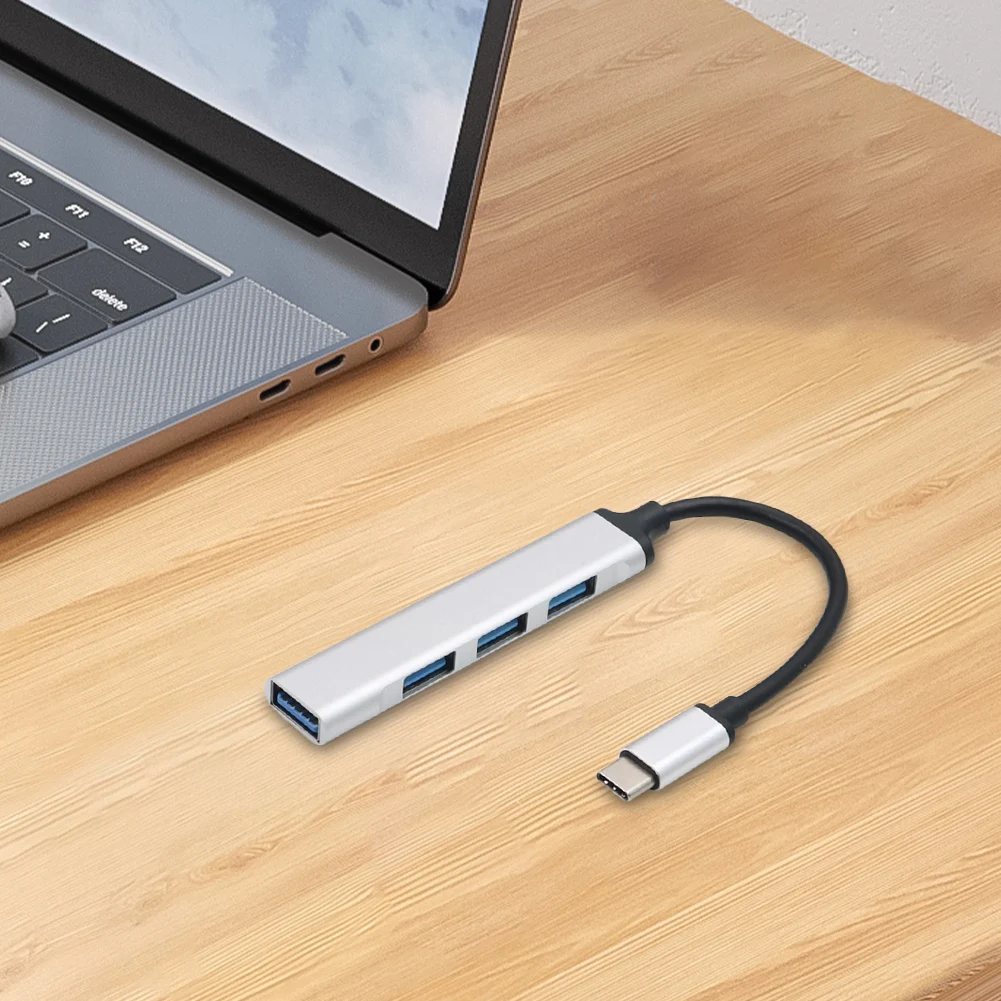 4-In-1 USB 3.0 Hub محول 5Gbps USB Data Hub USB C إلى USB Hub متعدد USB 3.0 Hub USB Port Expander لأجهزة الكمبيوتر المحمول