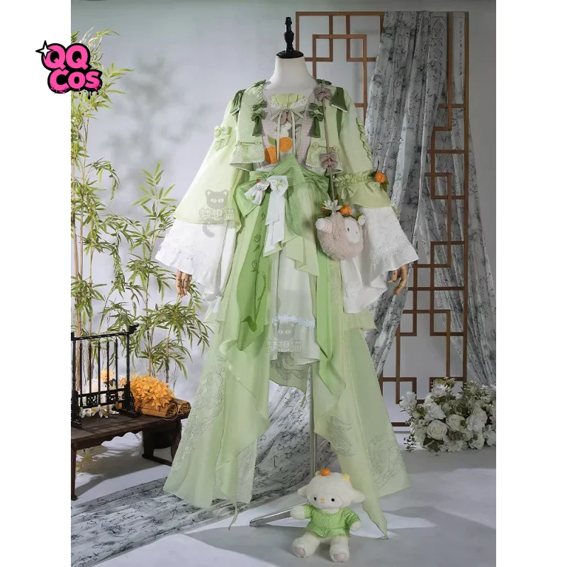 Where Winds Meet Protagonist Outfit - Green Grassland Female Disciple Uniform (Female Lead) Cosplay Party Complete Set QQcos