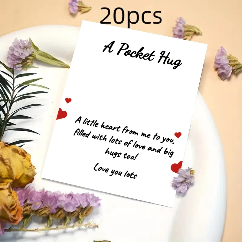20/30 fun pocket hugs, hug tokens, cute and surprising greeting cards, birthday, wedding, and party gift cards, Valentine\'s Day