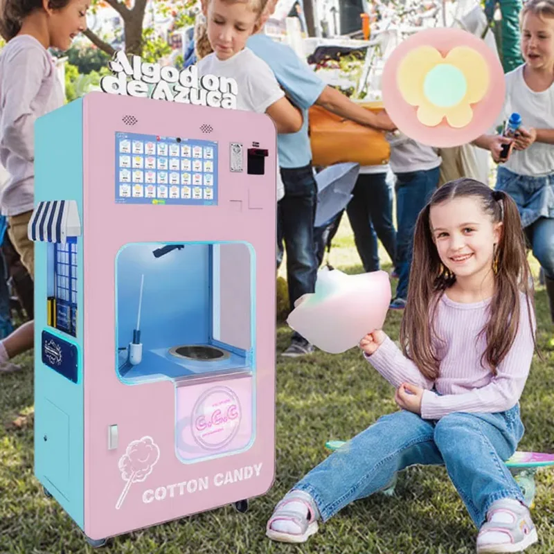 Cotton Candy Vending Machine, Factory Direct Floss Maker, Automatic Coin-Operated Vendor for Entertainment Center