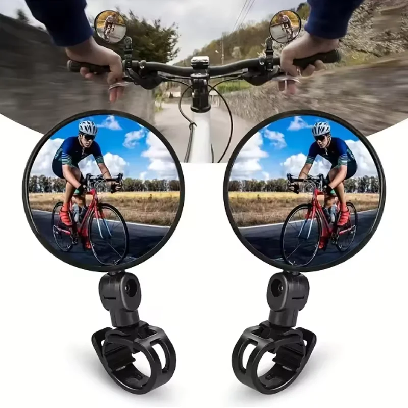 Bicycle Rearview Mirror 360 Adjustable Rotate Wide Angle Bike Rear View Mirrors Cycling Handlebar Easy to Install Convex Mirror