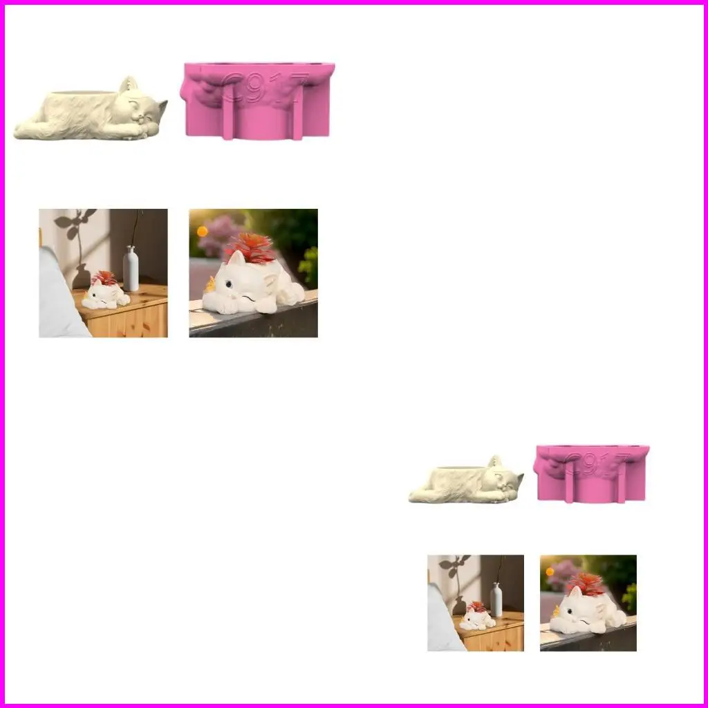 

Cats Silicone Flower Pots Mold Plant Vase Pen Holder Craft Molds