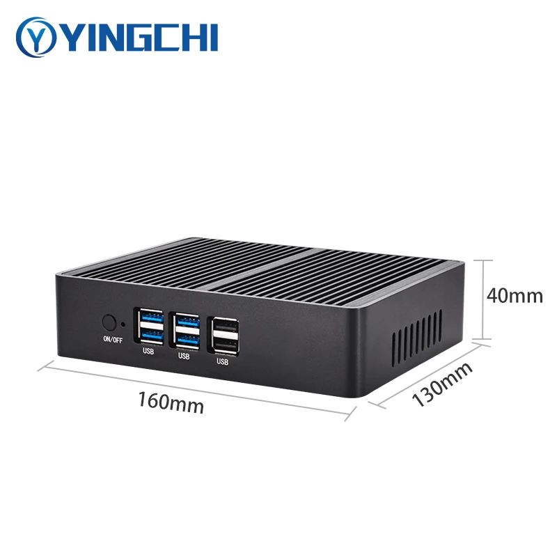 YINGCHI Mini PC Intel I3 4005U/5005U I5 4200U/5200U Desktop Kantor Rumah Tanpa Kipas Komputer HD dan VGA Dual Display