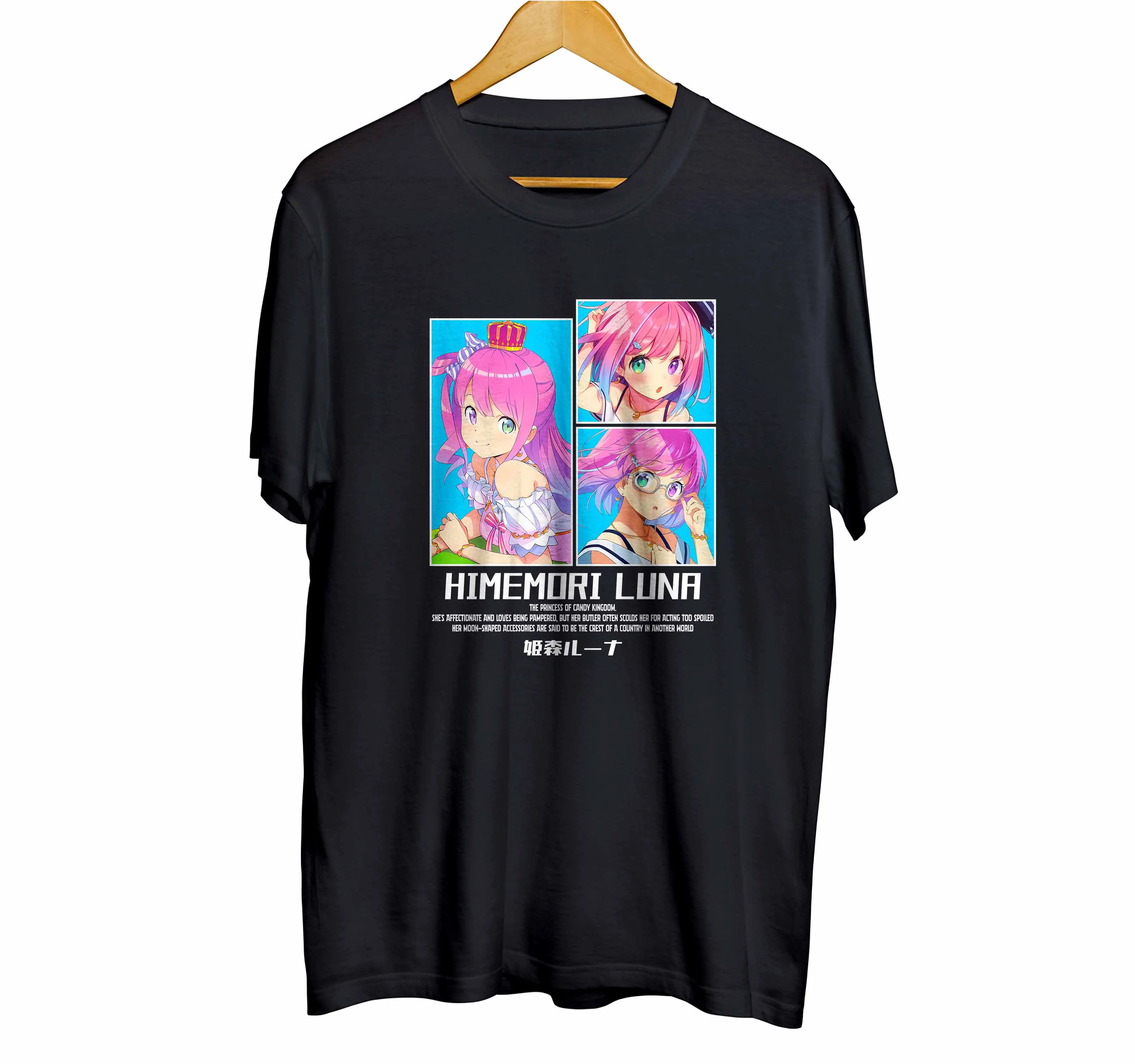 

Футболка distroanime vtuber HIMEMORI LUNA GRID - HOLOLIVE JPN 100% чесаный 30s
