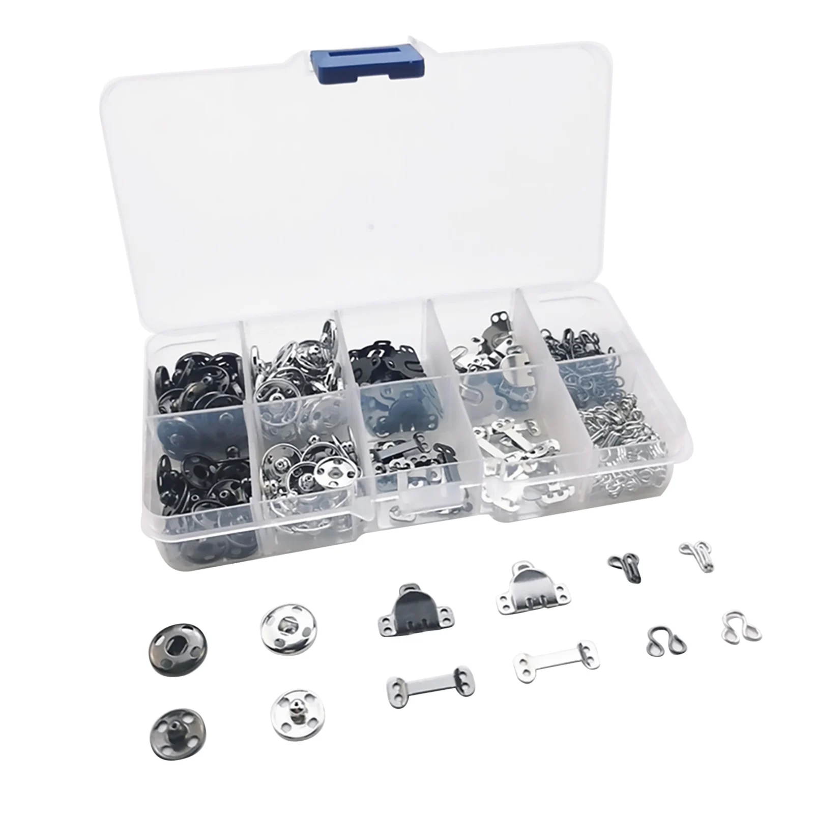 100 زوج/صندوق 3 أنماط الخياطة هوك والعين أزرار إطباقية الملابس زر الخياطة DIY أداة إغلاق الملابس تحديد أداة