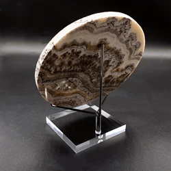 Adjustable Metal Display Stand with Clear Acrylic Base Crystal Rock Mineral Collectibles Holder Shelf for Shop Museum
