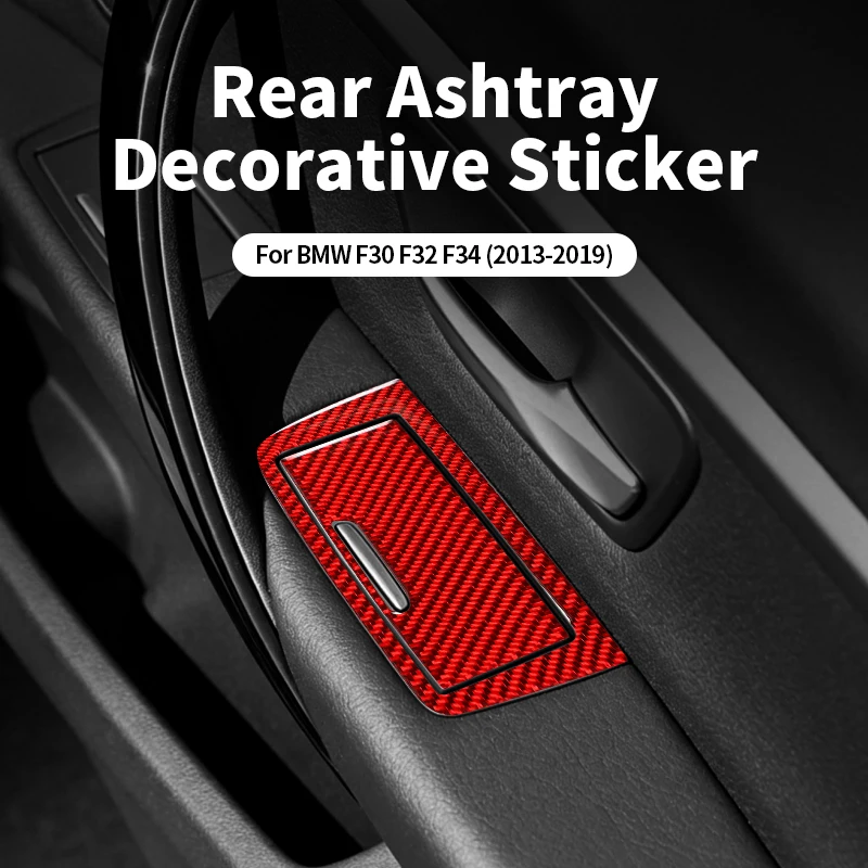 

Carbon Fiber For BMW X1 F48 (2016-2022) Car Ashtrays Rear Door Ashtray Box Cover Trim Stickers Auto Interior Tuning Accessories
