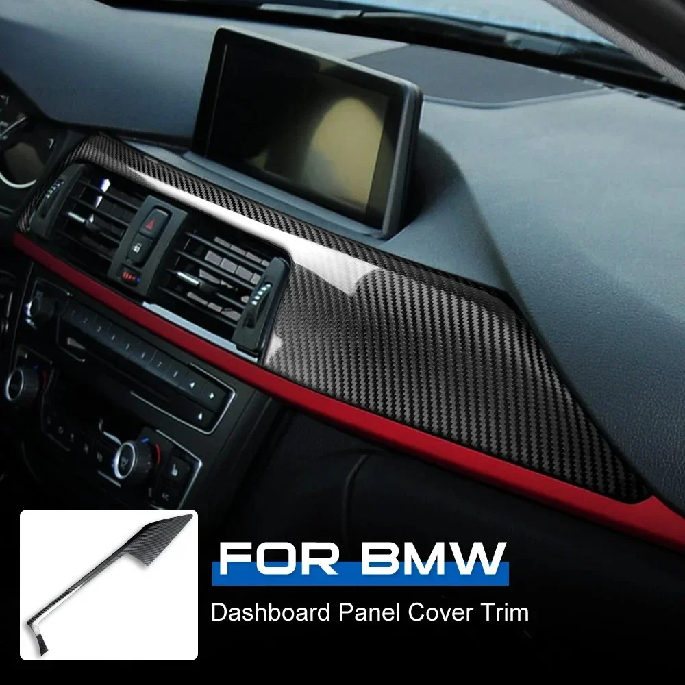 Hard Dry Carbon Fiber For BMW F30 F31 F32 F36 2011-2019 M3 F80 2014-2018 Car Center Console Dashboard Panel Cover Sticker - view 3