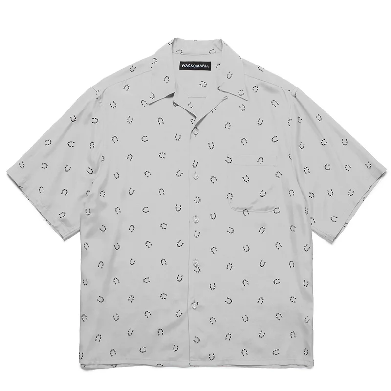 WACKO MARIA 25SS Grey Black Orange New Full Print Absorbent Casual Mens Womens Graffiti Summer WeiYi Short Sleeve Shirt