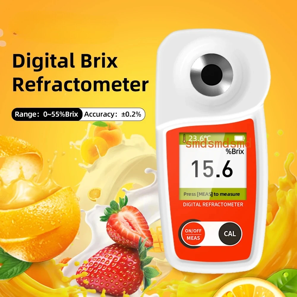 Digital Brix Meter 0-55% range 0.2% precision sugar Refractometer  ,Sugar Content Test for Fruits Juices beverage  beer