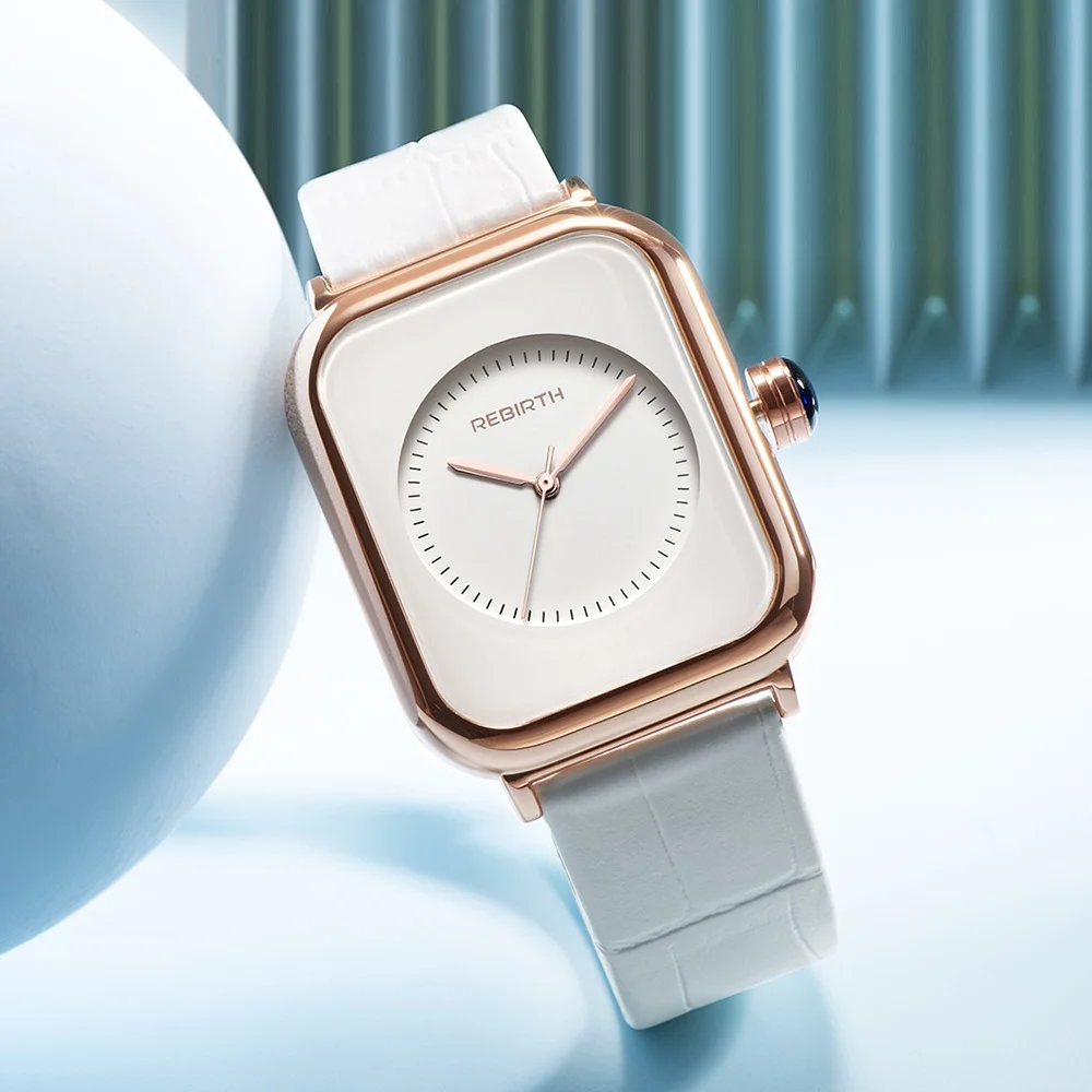 RINASCITA 096 Moda All'aperto Sport Rettangolo Quadrante Orologio da polso Orologi da regalo Ragazza Casual Intrattenimento Orologio analogico al quarzo da donna