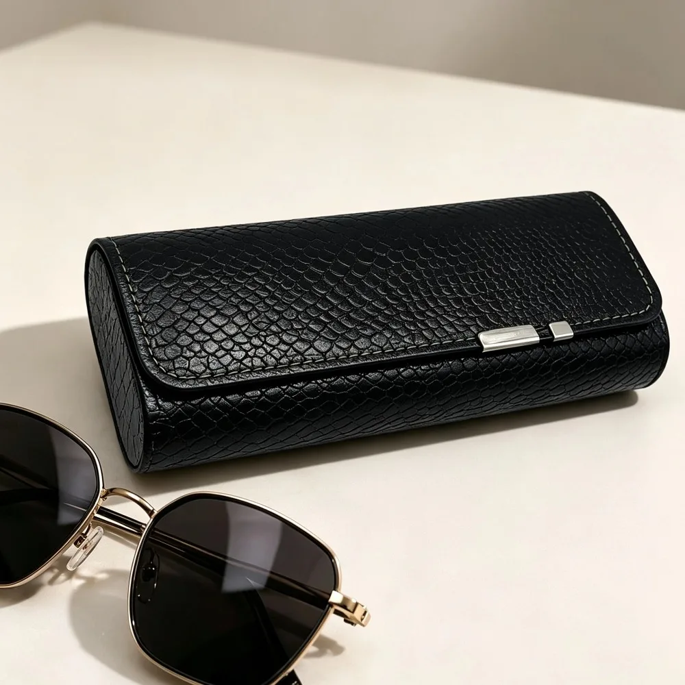 PU Leather Glasses Case Portable Hard Eyeglasses Storage Box Anti-scratch Protective Sunglasses Holder For Travel Daily Use