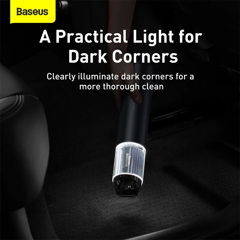 Baseus 15000Pa Car Vacuum Cleaner Auto Wireless Handheld Vacuum For Car Home PC Cleaning Cordless Vacum Cleaner With LED Light