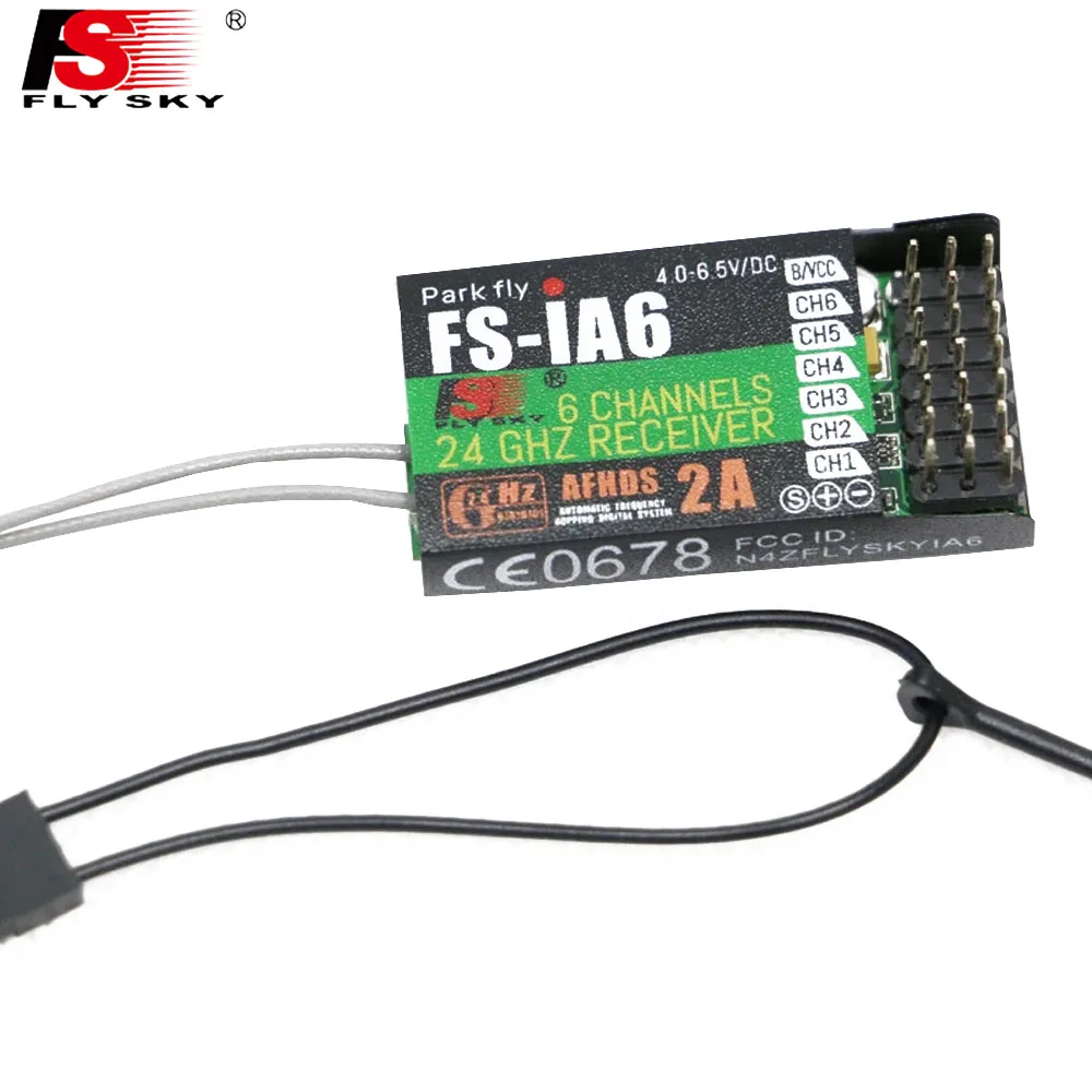 Flysky FS IA6 IA6B 4.0-6.5V AFHDS 2A GFSK 2.4GHZ 6CH Receiver FlySky GT2E I6X I6S for RC Airplane Glider Helicopter Toy view 4