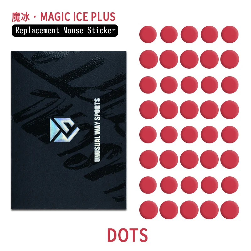 Unusual Way Sports Maus-Fußschlittschuhe für runde PTFE-Knäufe mit gewölbter Oberfläche, Anti-Kollaps, Magic Ice, Schwarz Silberfuchs