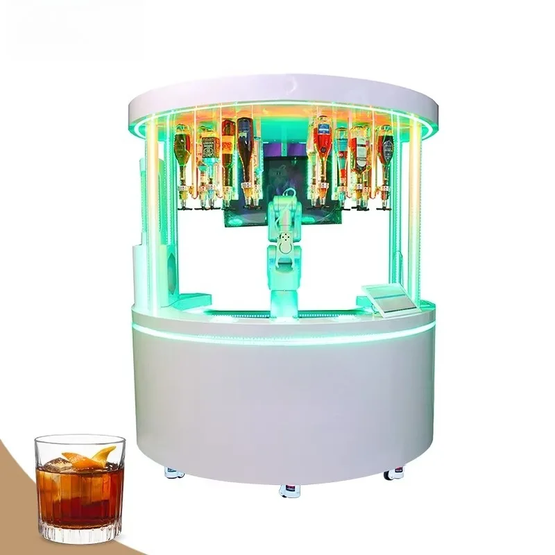 Customized Electrolyte Drink Alcohol Mix Bartender Robot Vending Kiosk Credit Card Payment Metal Construction Durable