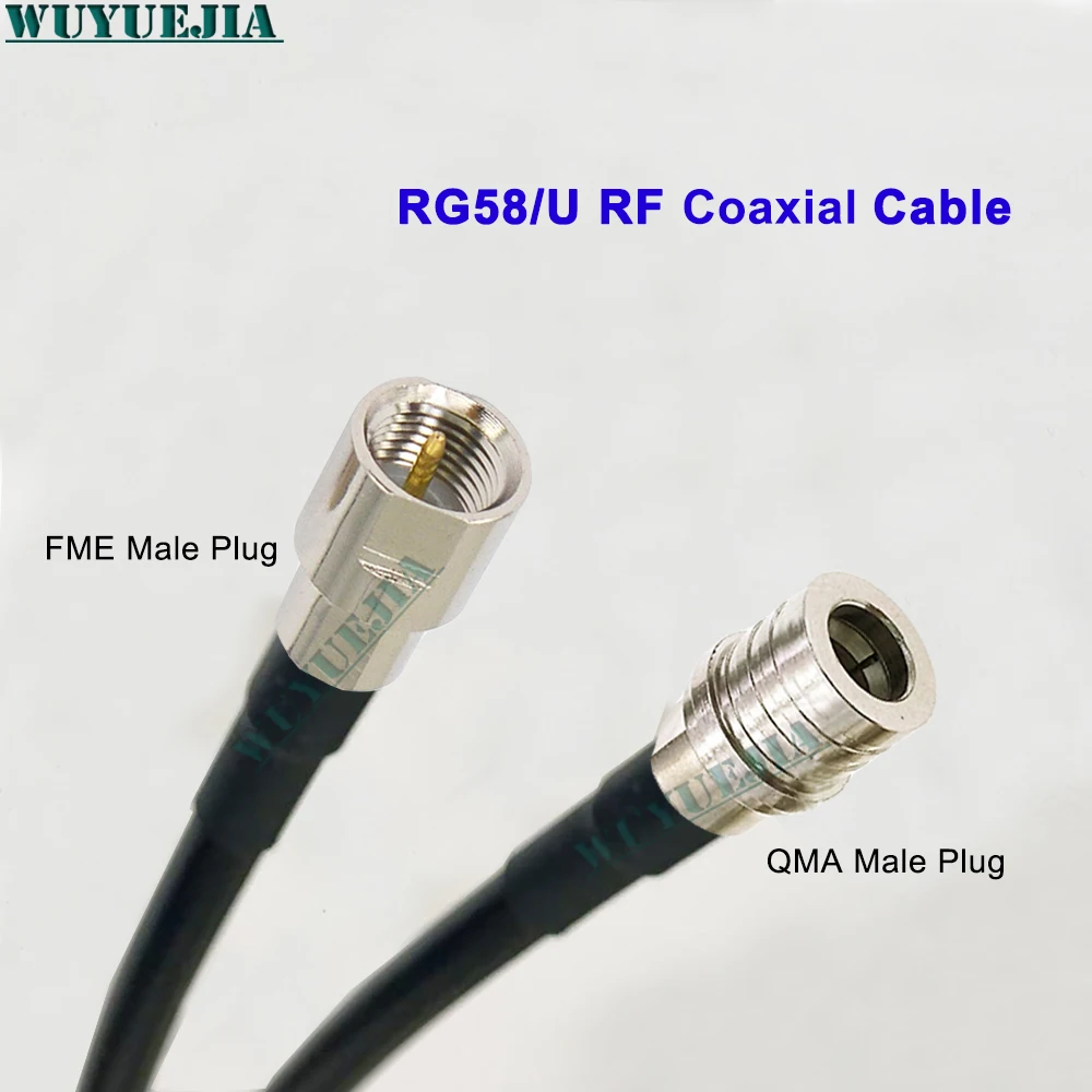 FME Male to QMA Female 50Ohm RG58/U RF Coax Pigtail For Communication Equipment Antenna Signal Connection Jumper Cable Assembly