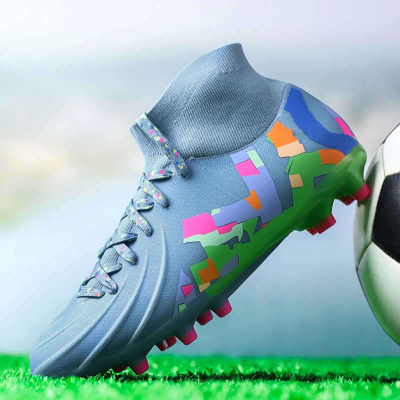 

2025 High Top Football Shoes Men Soccer Shoes Sports TF/FG Casual Original Sneaker Resistant Grass Society Outdoor Non Slip Foot