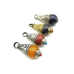 TBP626 Nepal Vintage Water Drop Charms Multi Colors Pearl Lapis Lazuli