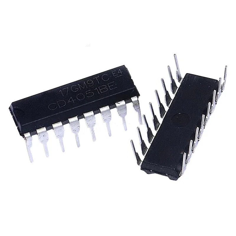 10PCS CD4051BE DIP16 CD4051 CD4051B 4051 DIP-16 CMOS 8-channel multiplexer with logic level switching function IC Chipset