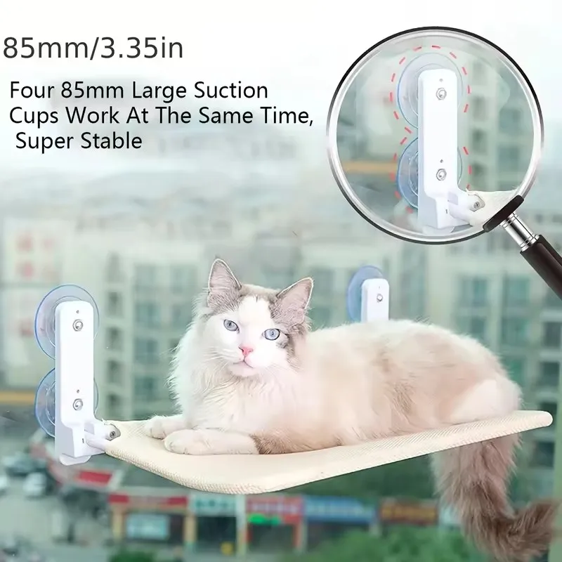 Picture 4: New Cat Hammock Suction Cup Foldable Hammock Suspended Cat Nest Cat Bed Balcony Window Glass Cat Hammock Cat House