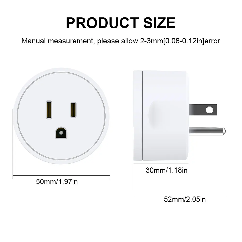 Tuya Smart Wifi Plug US Standard Wireless Outlet Remote Control Smart Home Appliances Work With Alexa Google Home
