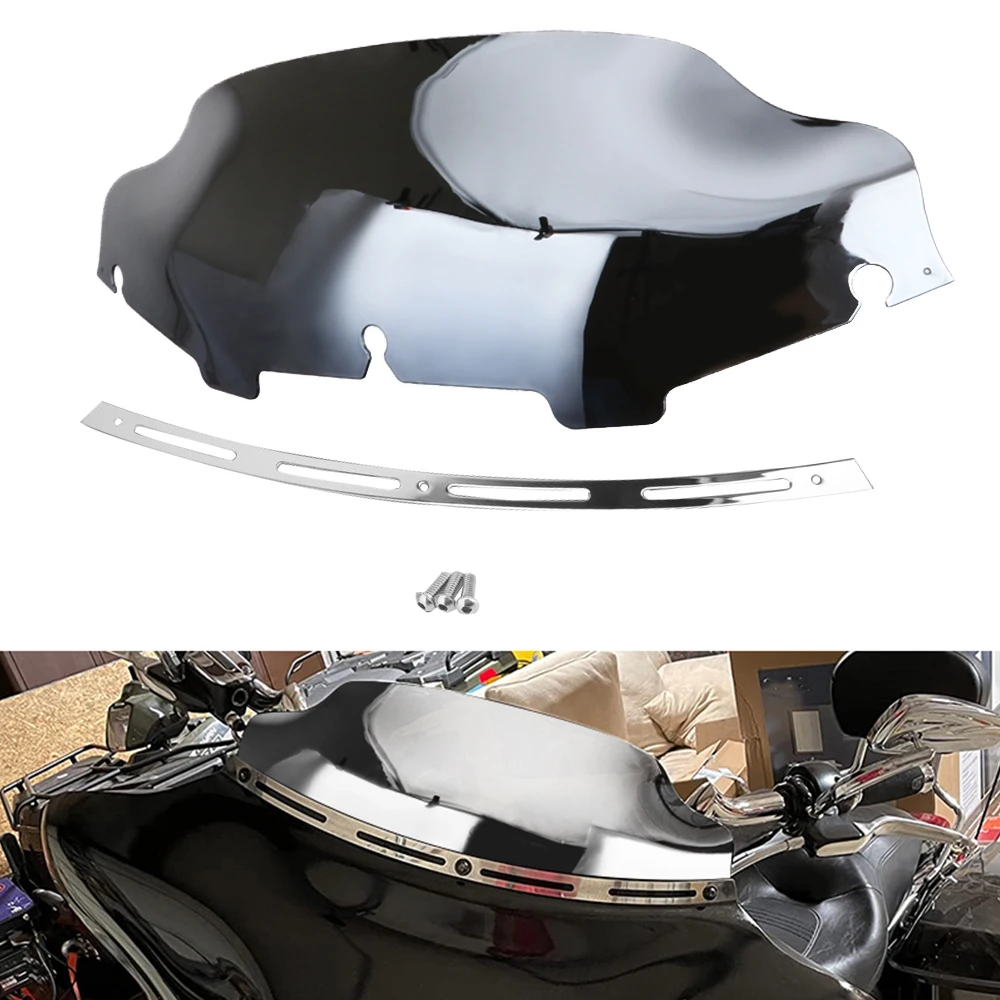 

Motorcycle 6'' Windscreen For Harley Touring Street Glide Street Glide 96-13 Batwing Fairing Windshield Trim Wind Deflector Set