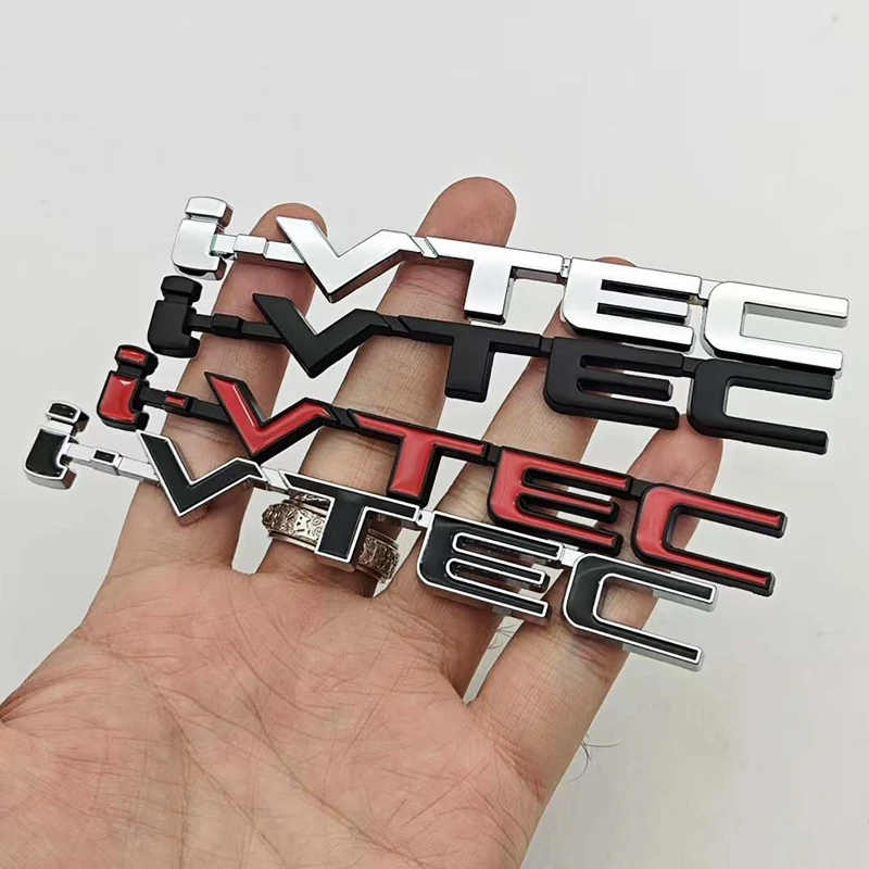 Car Accessories Styling Logo i-VTEC Badge Metal Fender Side Emblem Decals For Honda Civic Si Type R Accord CRV Acura TSX RSX Fit