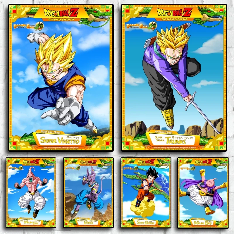 

Canvas Posters Dragon Ball Goku Vegeta Painting Home Cartoon Character Picture Gifts High Quality Art Hanging Decoration