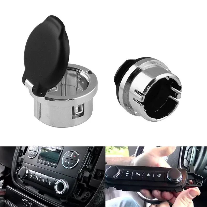 Pair Car Dash Power Outlet Cigarette Lighter Dust Cover Plug Fit For Chevrolet Avalanche Suburban Silverado 1500 2500 3500