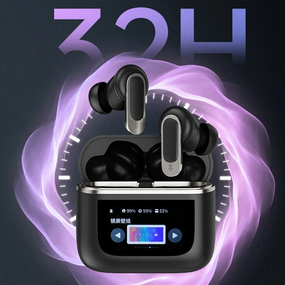 【خفض السعر!】 سماعات أذن V8 لاسلكية داخل الأذن، سماعات أذن ANC بخاصية إلغاء الضوضاء داخل الأذن تعمل باللمس، سماعة رأس باللون الأسود