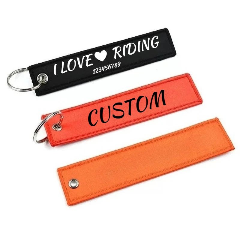 

Брелок с изображением логотипа на заказ, брелок с принтом имени мотоцикла, лента с вышивкой, брелок для ключей, персонализированный авиационный брелок для ключей, сумка на ремешке