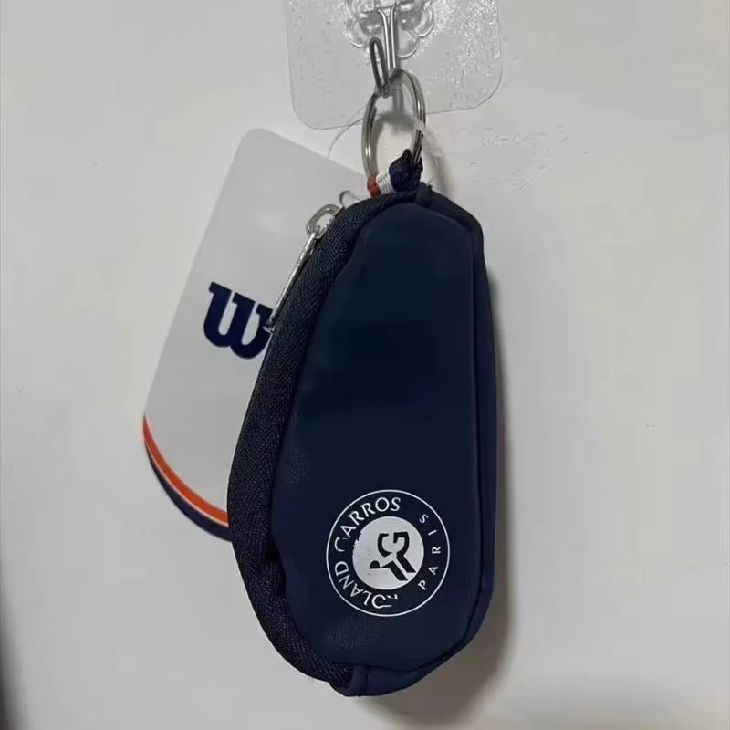 Wilson 2024 Mini Key Bag French Open White Handheld Mini Tennis Key Pack Collection Exquisite Keychain Storage Bag