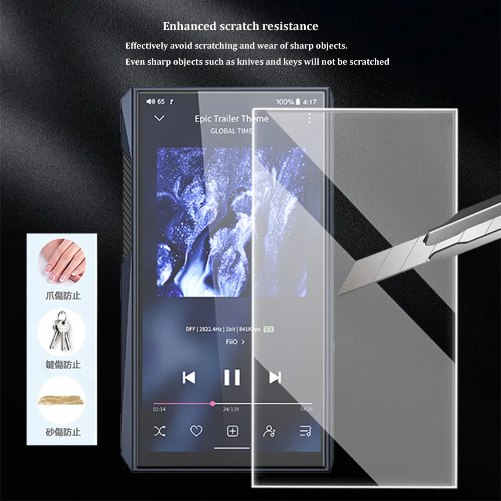 9H Premium Scratch-Proof Tempered Glass Protective Film for Fiio M23 Screen Protector