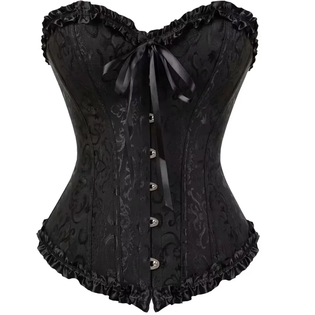 

European and American court style corset jacquard lace back strap adjustable waist molding belly supporting bone shapewear 8111