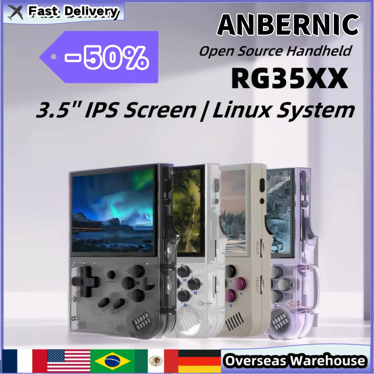 

ANBERNIC RG35XX Handheld Game Console 3.5'' IPS Screen Linux System Retro Portable Video Console Birthday Gifts Games Consoles