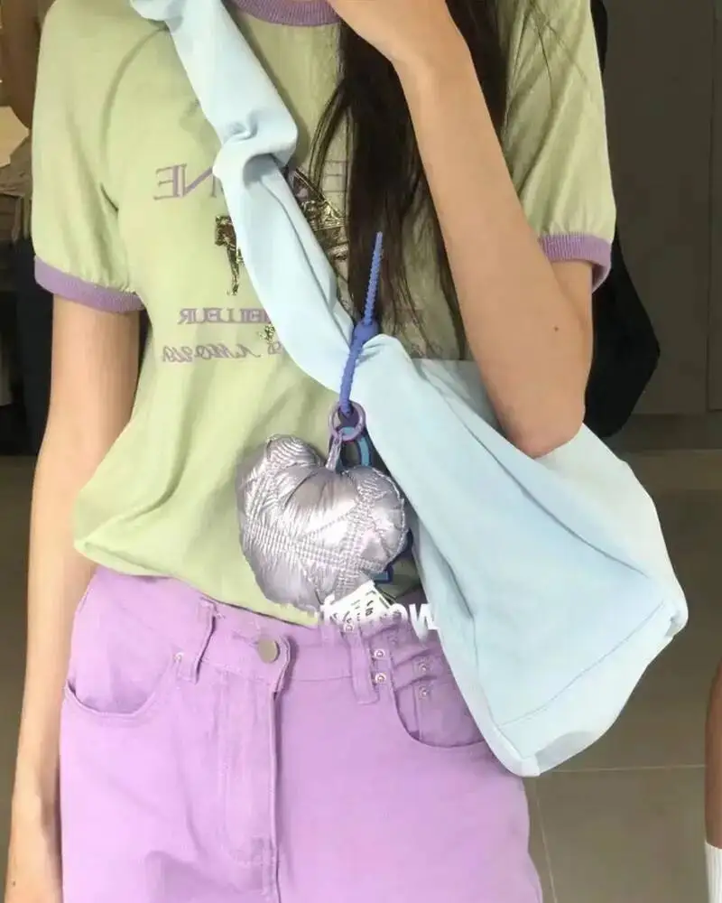 Bloom Haruku Pink Hobos Purse Women New Pu Leather Chic Casual Crossbody Bags Ladies Large Capacity Messenger Bag Y2k