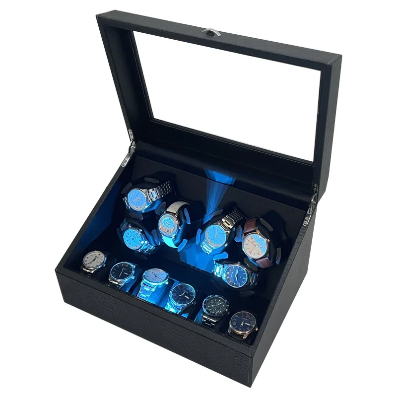 Watch Winder for Automatic Watches Box With Quiet Motor Usb Led PU Leather Mechanical Watch Box Variable Speed