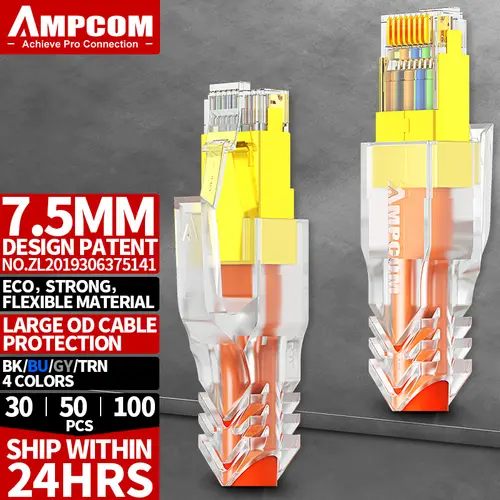 AMPCOM RJ45 Ethernet Network Cable Strain Relief Boots Cable Connector Plug Covers for CAT8 CAT7 CAT6A CAT6 CAT5E CAT5 - Image 20