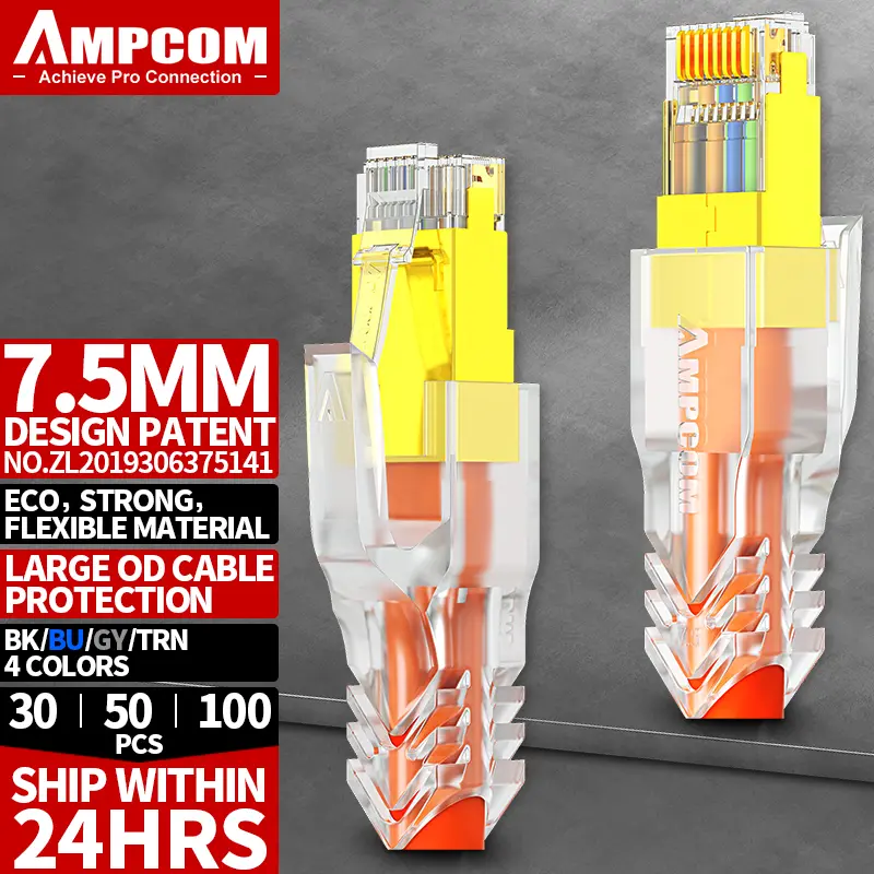 AMPCOM RJ45 Ethernet Network Cable Strain Relief Boots Cable Connector Plug Covers for CAT8 CAT7 CAT6A CAT6 CAT5E CAT5 - Image 20