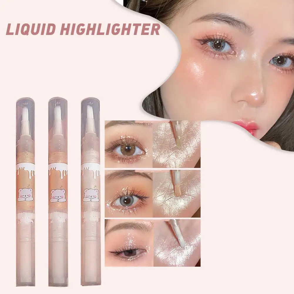 Wasserdicht Glänzende Diamant Highlight Stift Augen Make-Up Highlighter Wasserdicht Perle Weiße Erhellen Seidenraupe Schatten Flüssigkeit Eyeliner