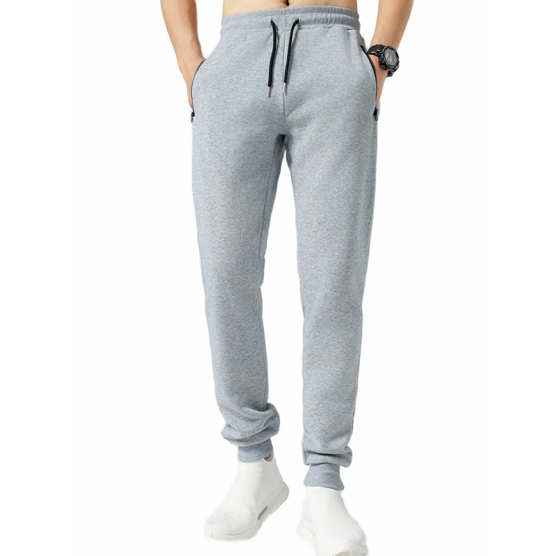 Men's Sweatpants Fleece Active Athletic Sports Pants Men & Women Jogger Running Drawstring Pants Zipper Pocket Euro Size M-3XL