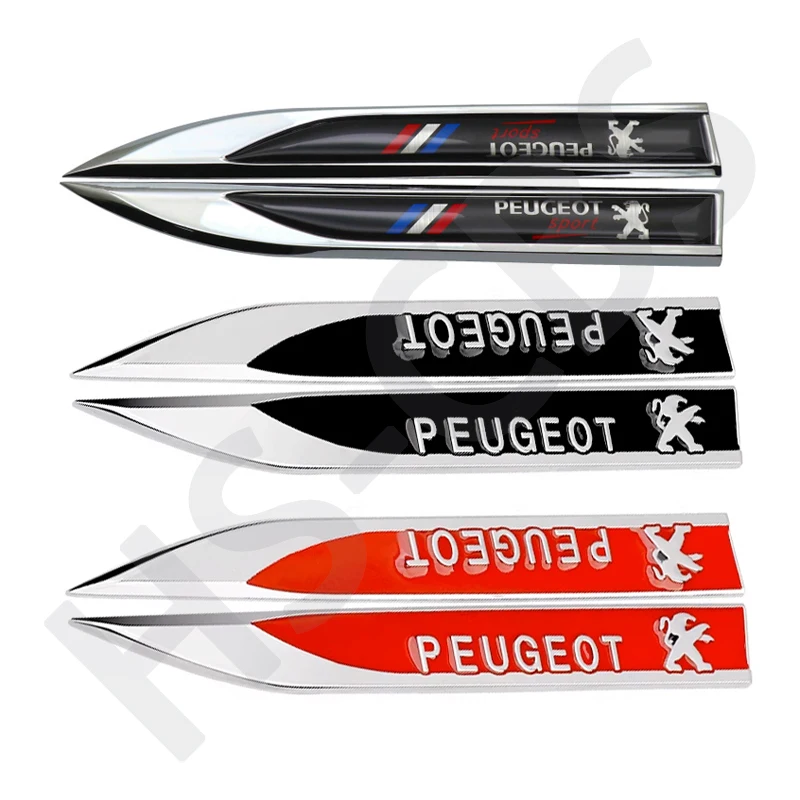 2pcs Car Door Fender Side Logo Sticker Badge for Peugeot 208 308 408 508 206 306 3008 107 207 307 407 4008 5008 2008 Car Styling