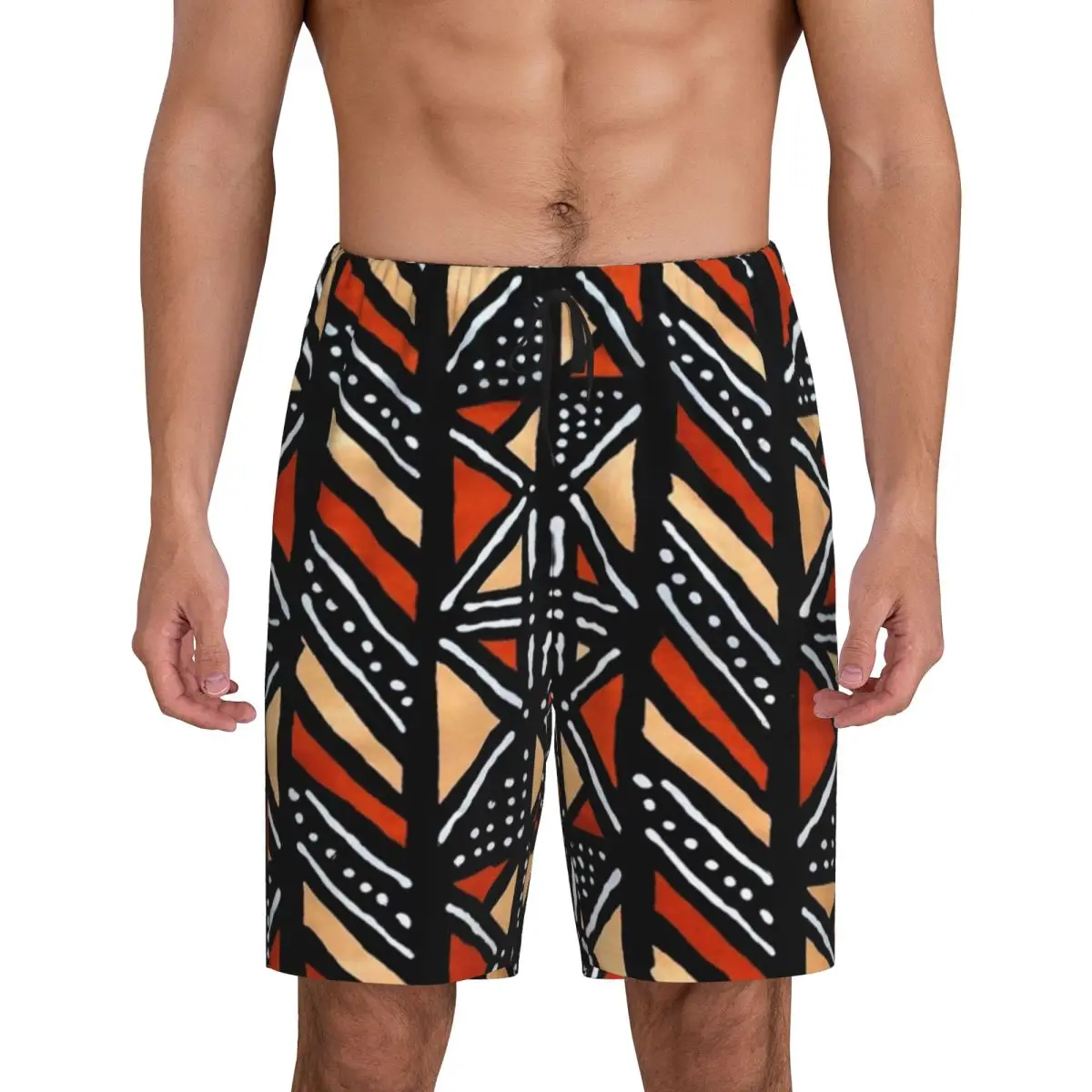 

Мужские короткие пижамные шорты с африканским узором Боголан, для сна и отдыха