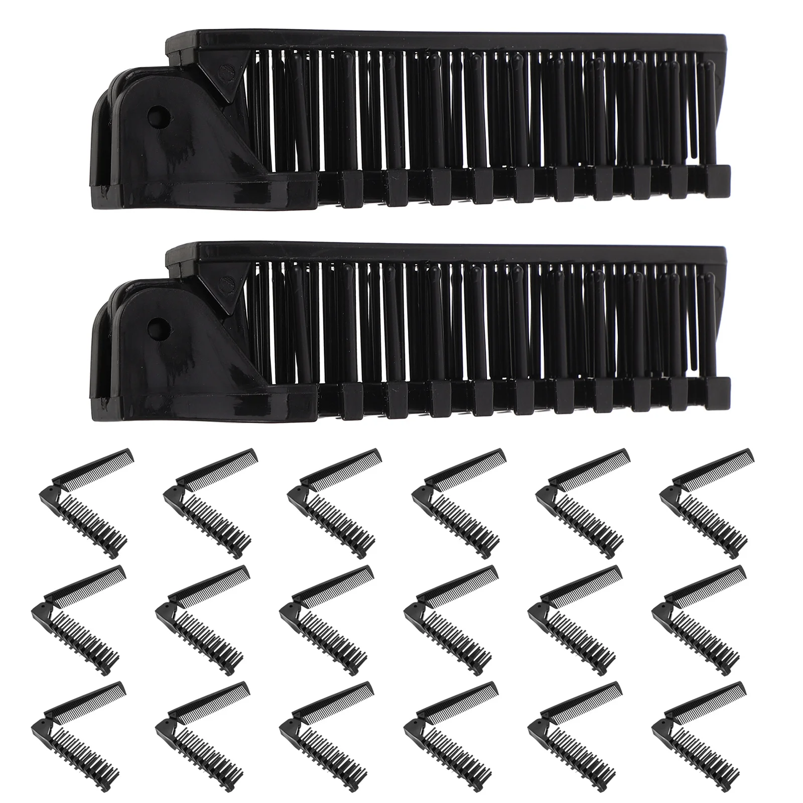 

20 шт. портативная складная расческа из бисера, приятные для кожи головы зубы, прочный дизайн шарнира, модный вид, идеально подходит для путешествий, работы на открытом воздухе