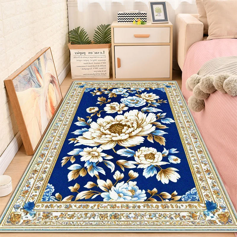 الحديثة زهرة تصميم الأزرق غرفة نوم الديكور السرير السجاد مرحاض عدم الانزلاق لينة أريكة الجدول حصيرة قابل للغسل البساط لغرفة المعيشة #1