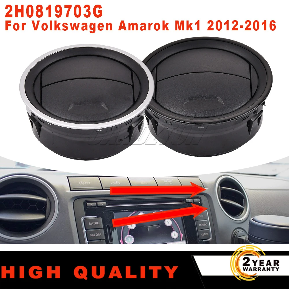 

For VW Amarok Mk1 2012-2016 New Front Dashboard Air Vent AC Grille Diffuser ABS Surround Black/Silver 2H0819703G car accessories